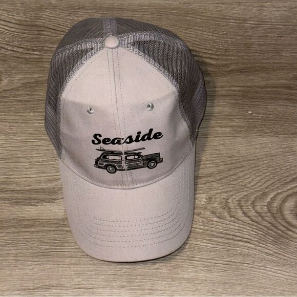 Big X Grey Seaside Beach Snapback Trucker Hat - Picture 6 of 10